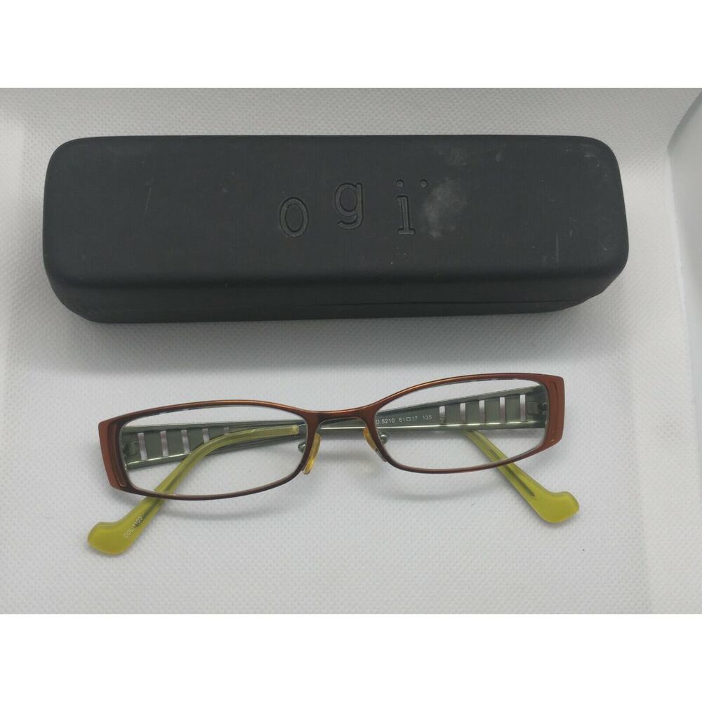 Titanium OGI 5210 Slim Orange Copper & Lime Glasses Frames 51 17 135
